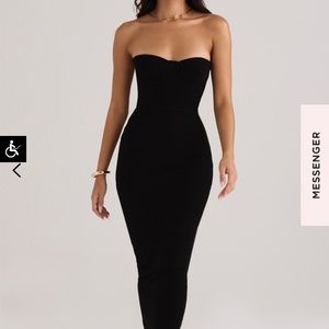 Lucia BLACK STRAPLESS CORSET MAXI DRESS